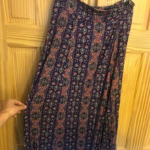Purple print jersey maxi skirt size XL